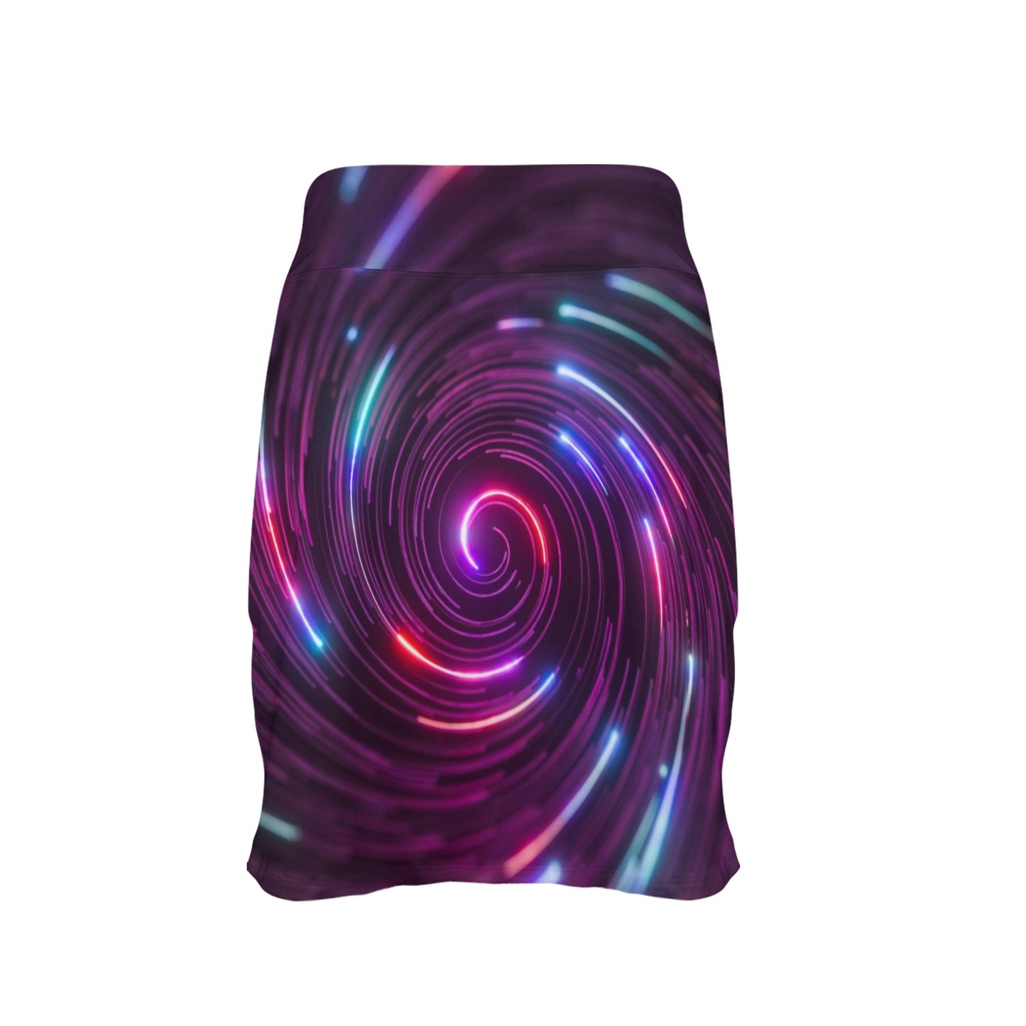 Vortex Twist Swirl Purple Neon Print 17" Golf & Pickleball Skort with Pockets