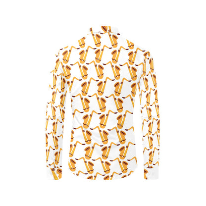 Saxophone Print Design LKS404 Men's Long Sleeve Dress Shirt