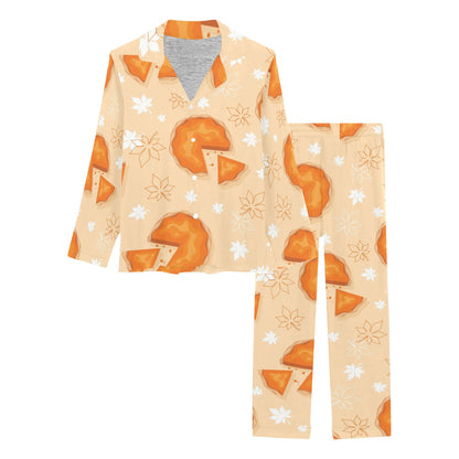 Pie Pattern Print Design A01 Women's Long Pajama Set