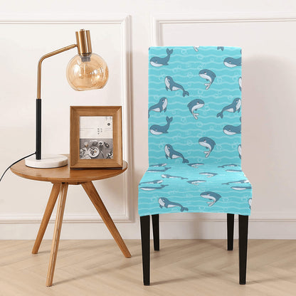 Whale Print Design LKS303 Dining Chair Slipcover