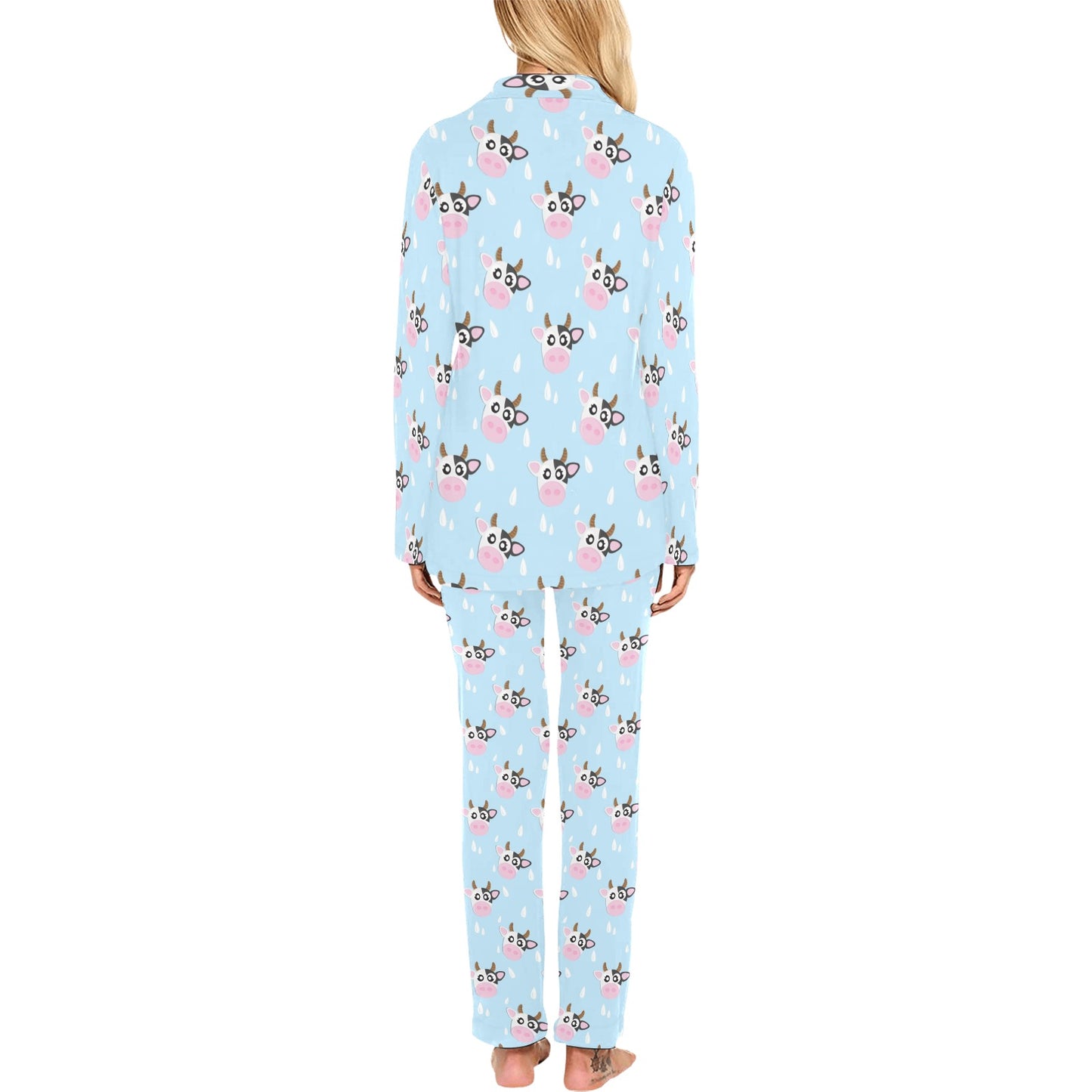 Cow Pattern Print Design 07 Women's Long Pajama Set