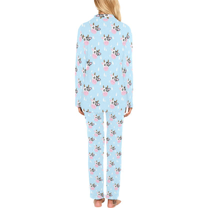 Cow Pattern Print Design 07 Women's Long Pajama Set