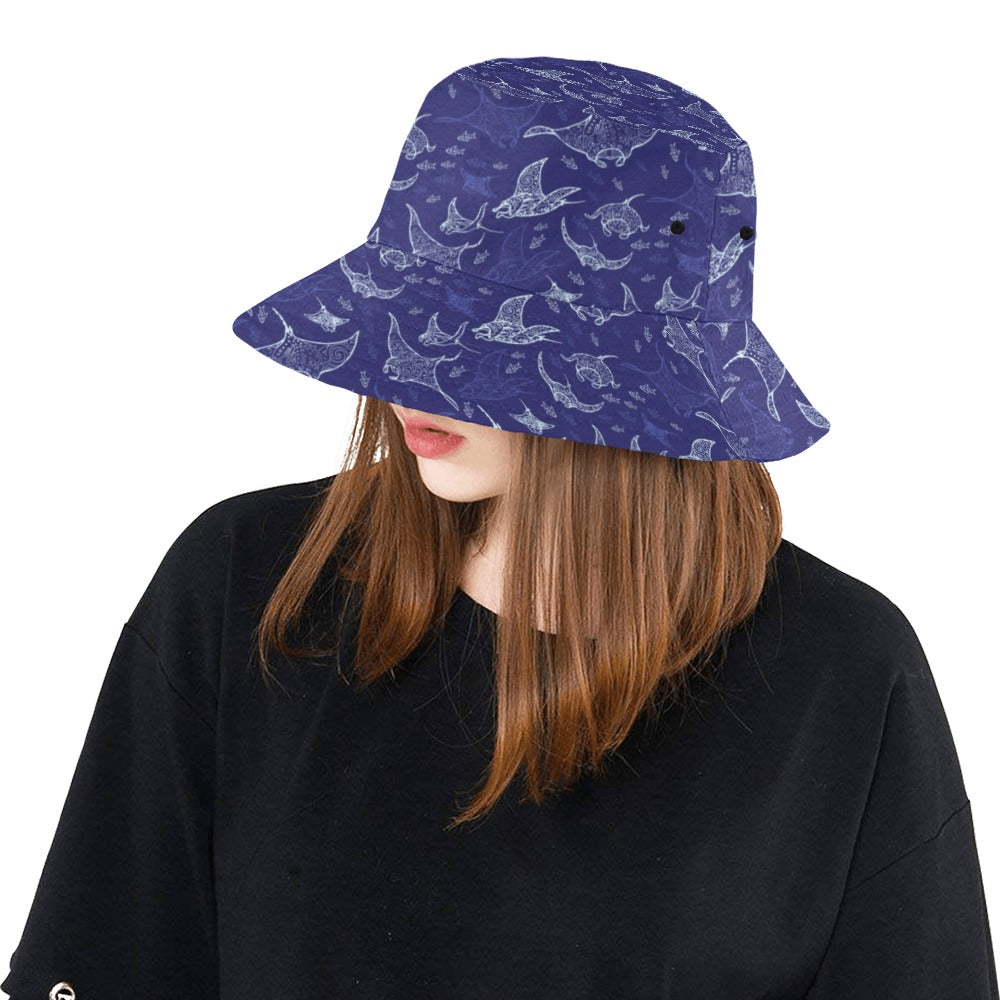 Manta Ray Print Design LKS401 Unisex Bucket Hat