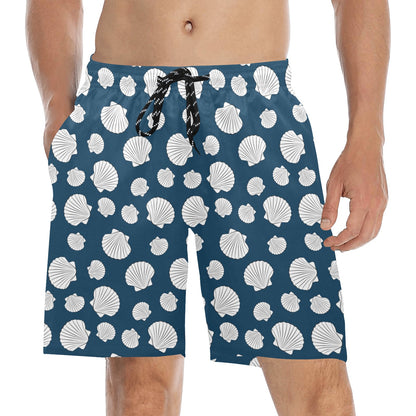 Seashell Print Design LKS3012 Men's Swim Trunks Beach Shorts