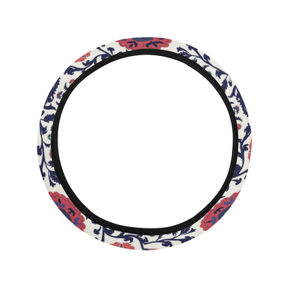 Suzani Print Design LKS304 Steering Wheel Cover with Elastic Edge
