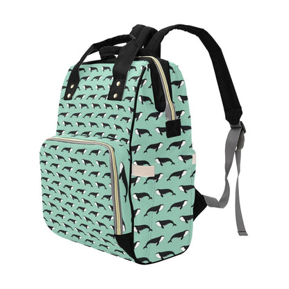 Whale Print Design LKS307 Diaper Bag Backpack