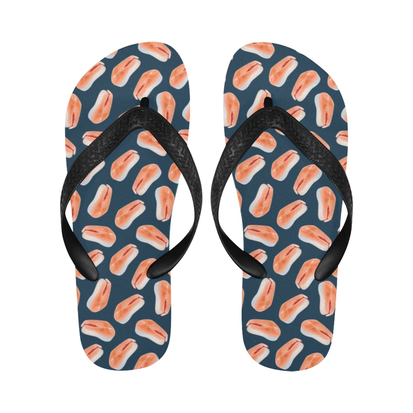 Salmon Steak Print Design LKS306 Flip Flops