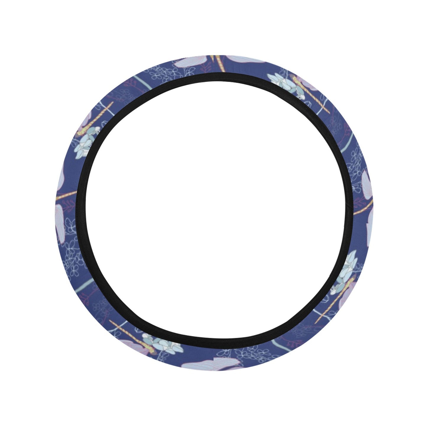 Dragonfly Print Design LKS401 Steering Wheel Cover with Elastic Edge