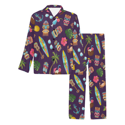 Hawaiian Themed Pattern Print Design H024 Men's Long Pajama Set