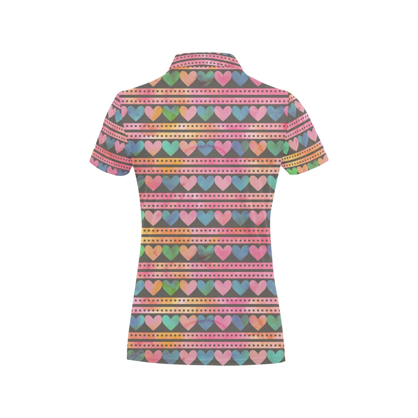 Heart Pattern Print Design HE010 Women's Polo Shirt