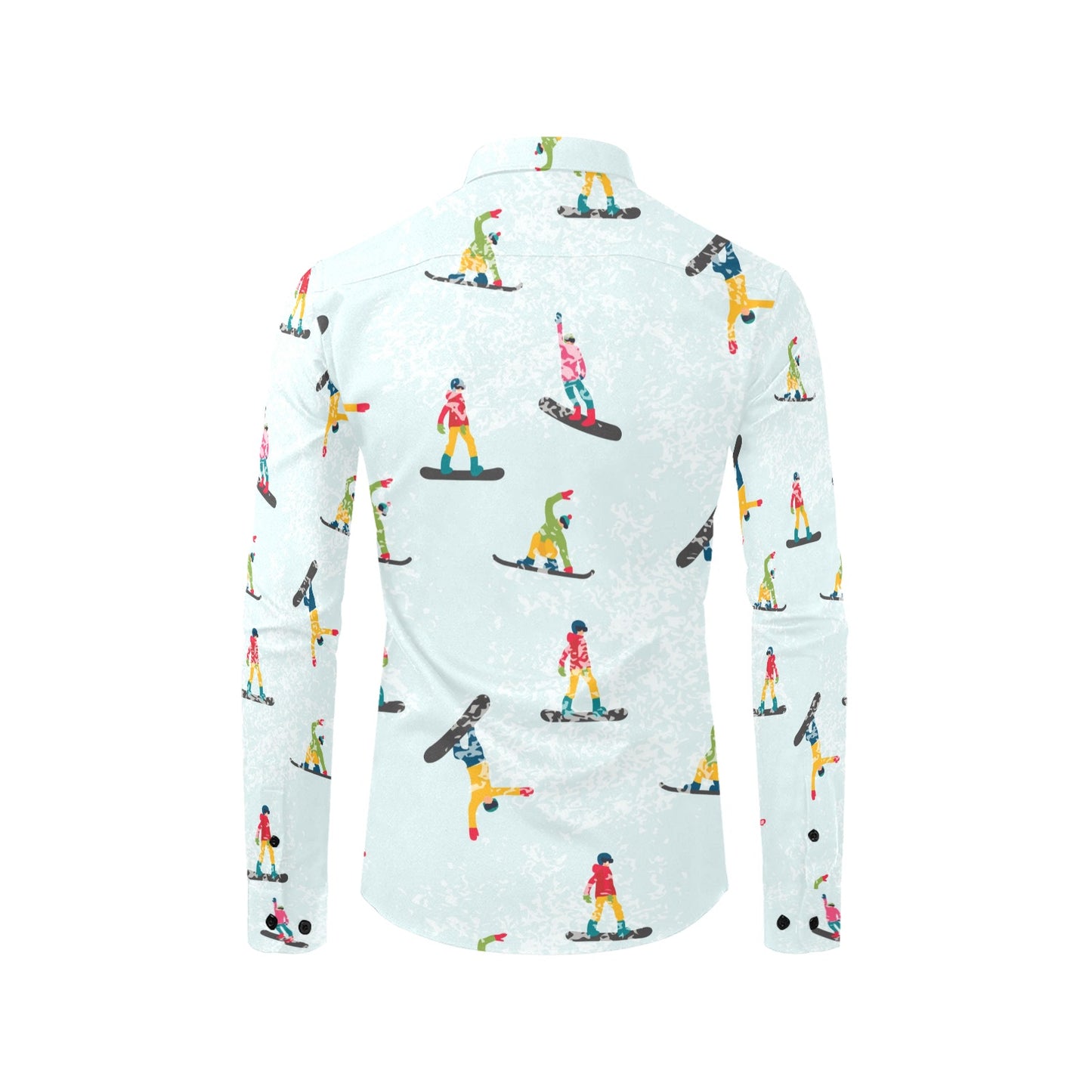 Snowboard Print Design LKS304 Men's Long Sleeve Dress Shirt