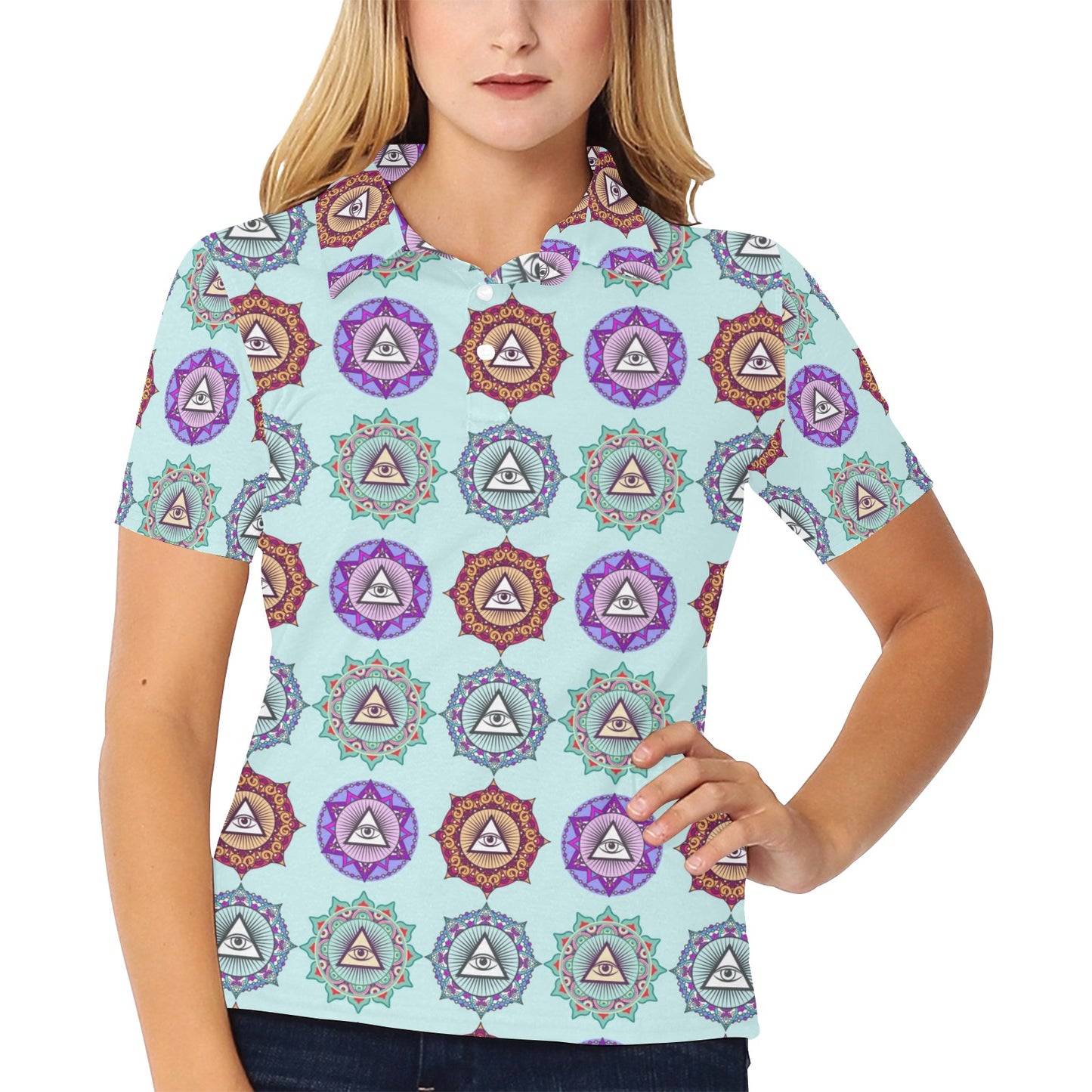 Third Eye Print Design LKS302 Women's Polo Shirt
