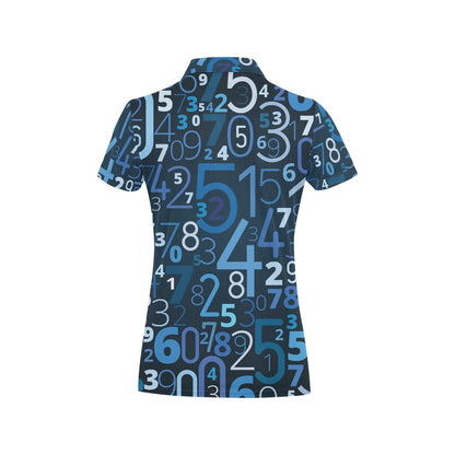 Number Pattern Print Design A02 Women's Polo Shirt