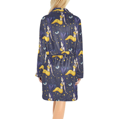Pisces Pattern Print Design A04 Women's Fleece Robe
