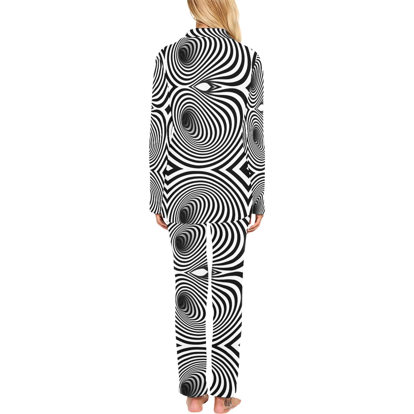 Vortex Print Design LKS303 Women's Long Pajama Set