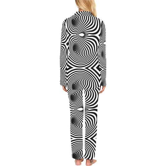 Vortex Print Design LKS303 Women's Long Pajama Set