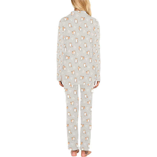 Shiba Inu Print Design LKS307 Women's Long Pajama Set