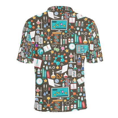 Science Print Design LKS303 Men Polo Shirt