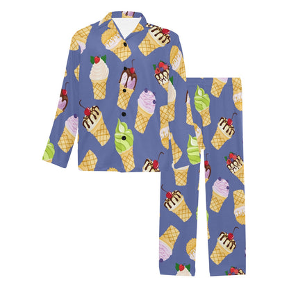 Ice Cream Pattern Print Design IC03 Men's Long Pajama Set