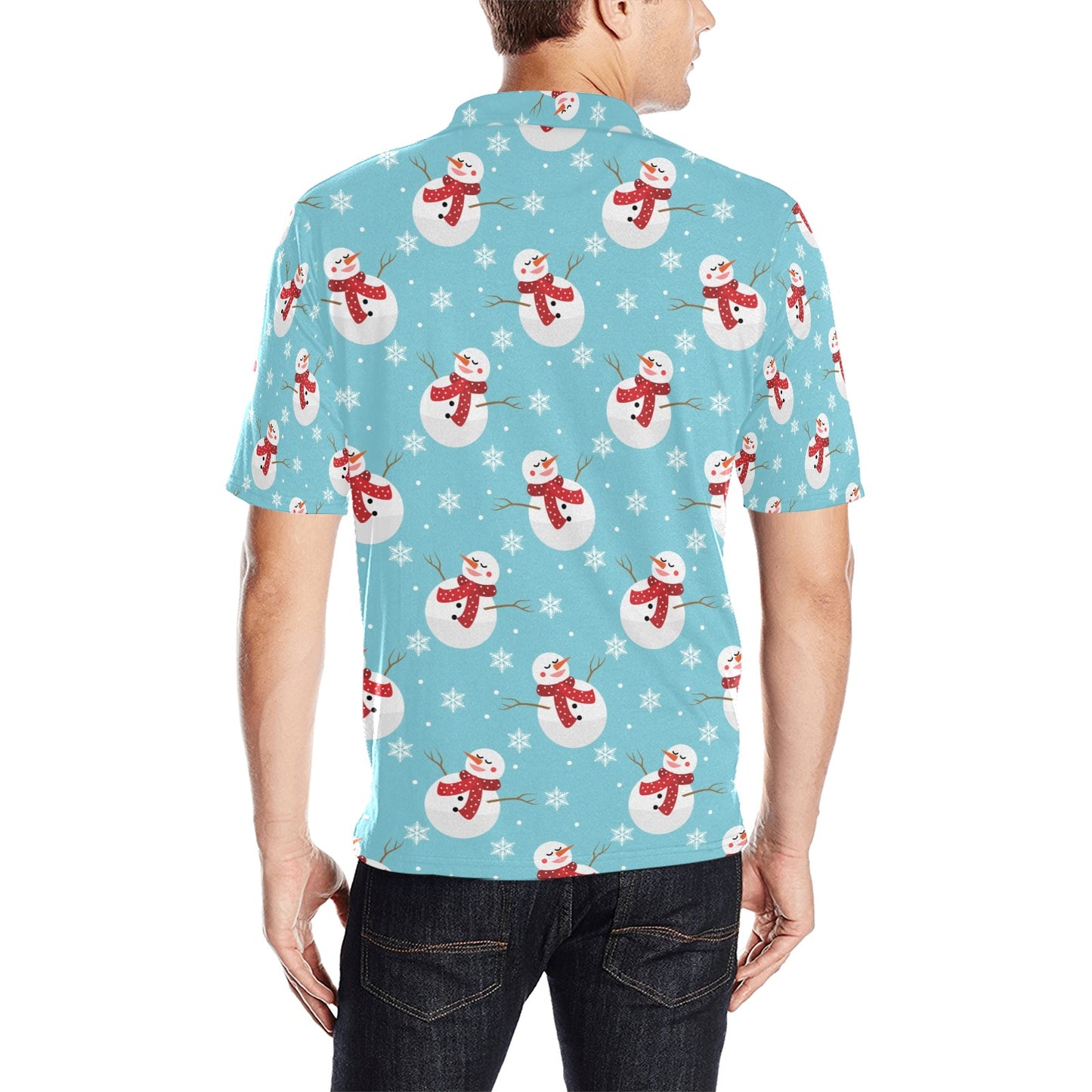 Snowman Print Design LKS304 Men Polo Shirt