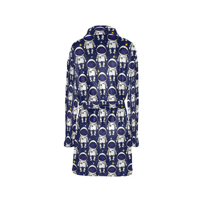 Astronaut Pattern Print Design 01 Women's Fleece Robe