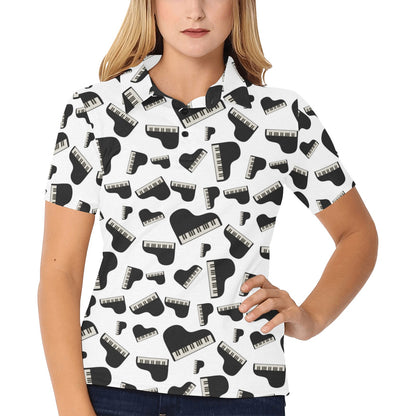 Piano Print Design LKS405 Women's Polo Shirt