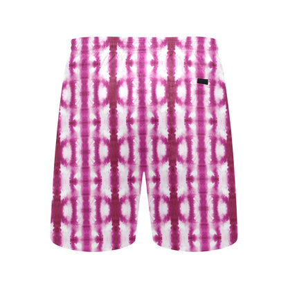 Tie Dye Dark Pink Print Design LKS303 Men's Swim Trunks Beach Shorts