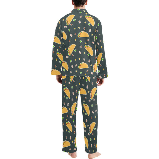 Taco Pattern Print Design TC02 Men's Long Pajama Set