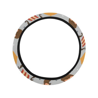 Vikings Print Design LKS307 Steering Wheel Cover with Elastic Edge