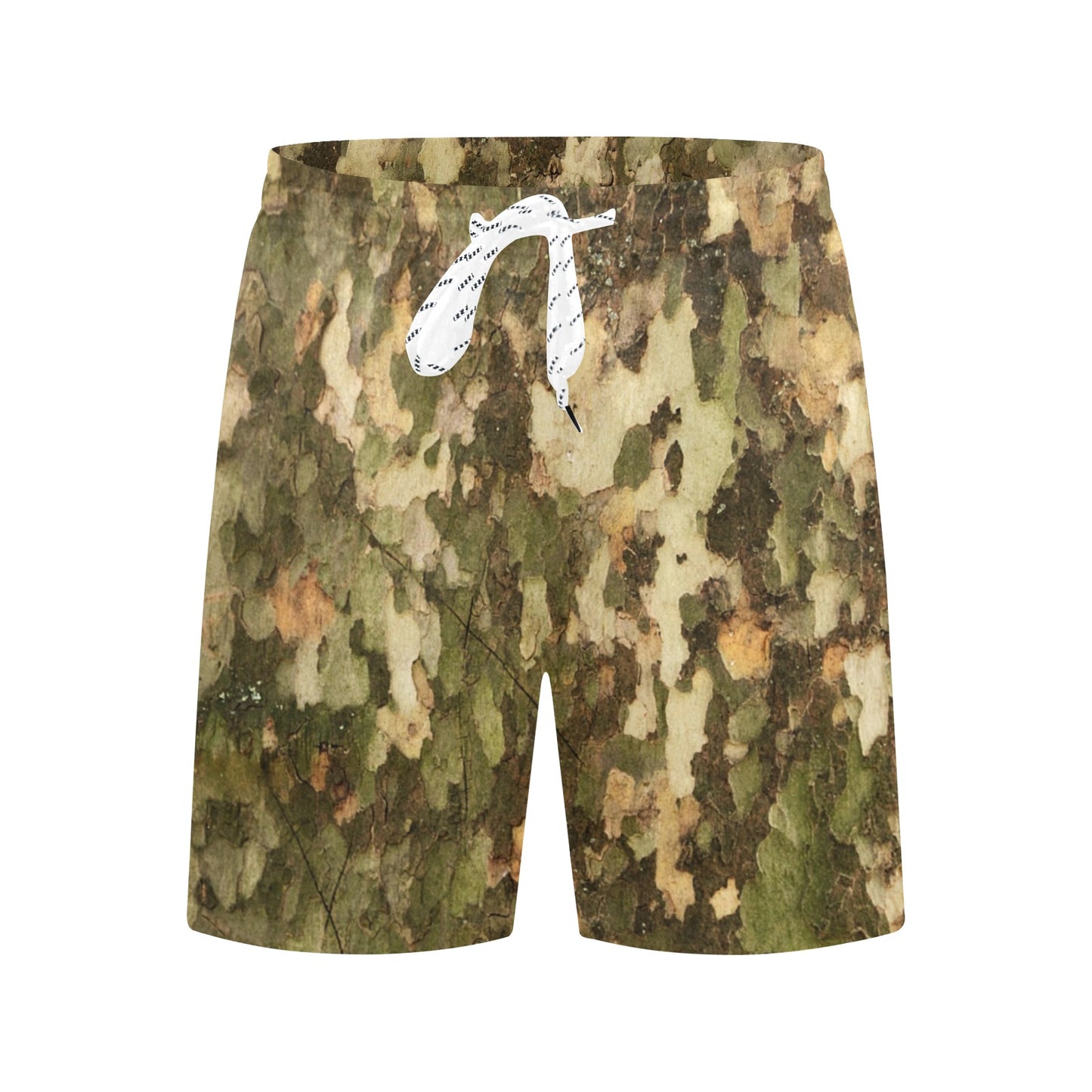 Camo Realistic Tree Texture Print Men's Swim Trunks Beach Shorts