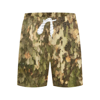 Camo Realistic Tree Texture Print Men's Swim Trunks Beach Shorts