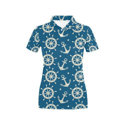 Anchor Pattern Print Design 01 Women's Polo Shirt