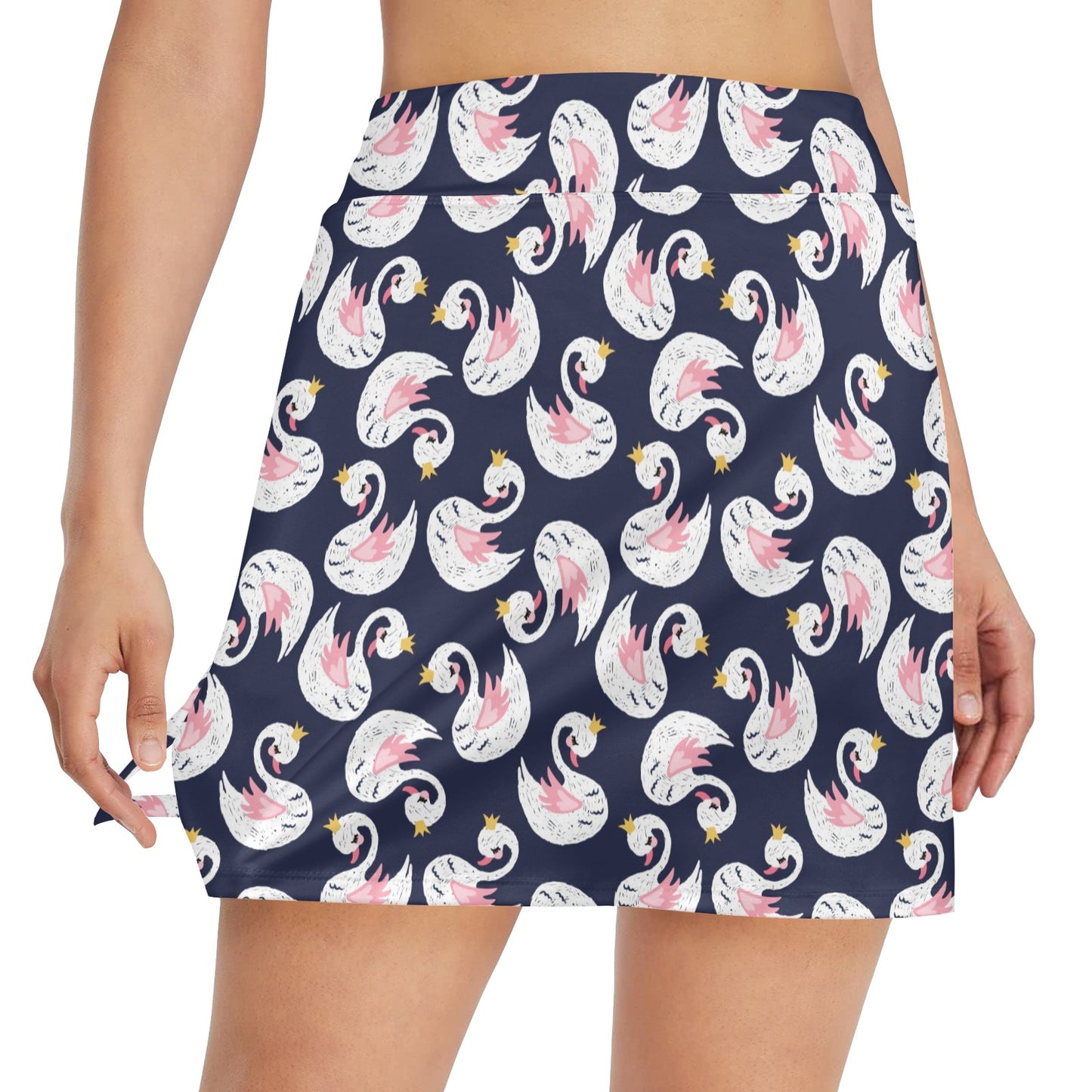 Swan Print Design LKS403 17" Golf & Pickleball Skort with Pockets