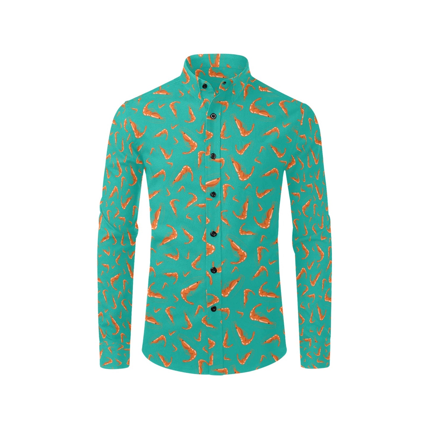 Shrimp Print Design LKS301 Men's Long Sleeve Dress Shirt