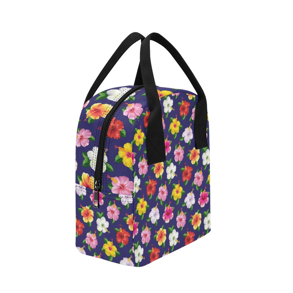Hibiscus Colorful Print Design LKS301 Insulated Lunch Bag