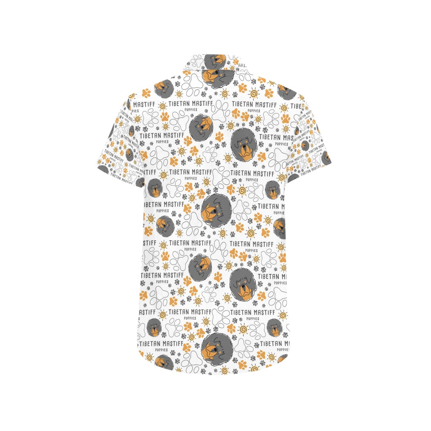 Tibetan Mastiffs Print Design LKS302 Men Short Sleeve Button Up Shirt