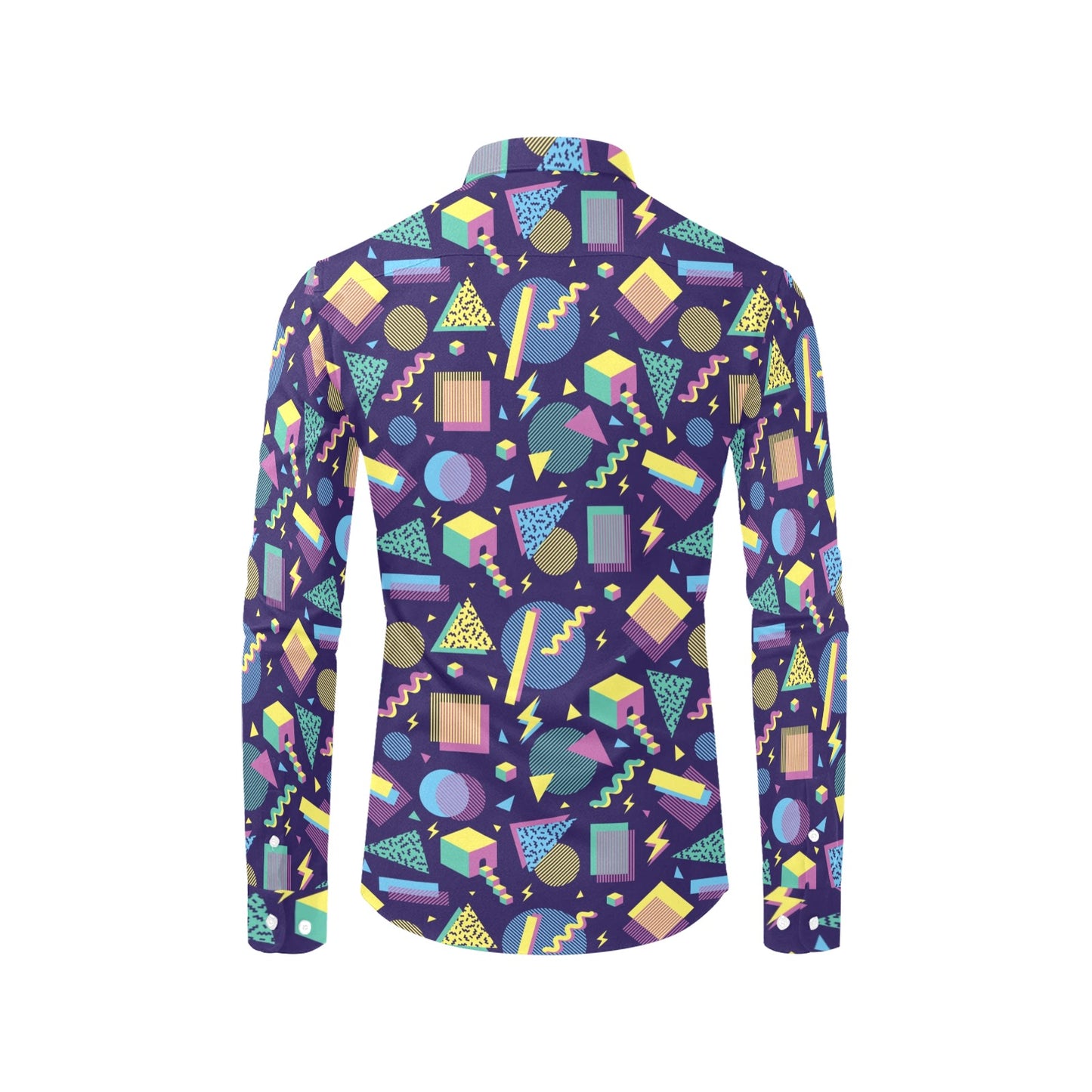 Geometric Print Design LKS401 Men's Long Sleeve Dress Shirt