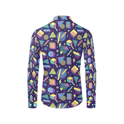 Geometric Print Design LKS401 Men's Long Sleeve Dress Shirt
