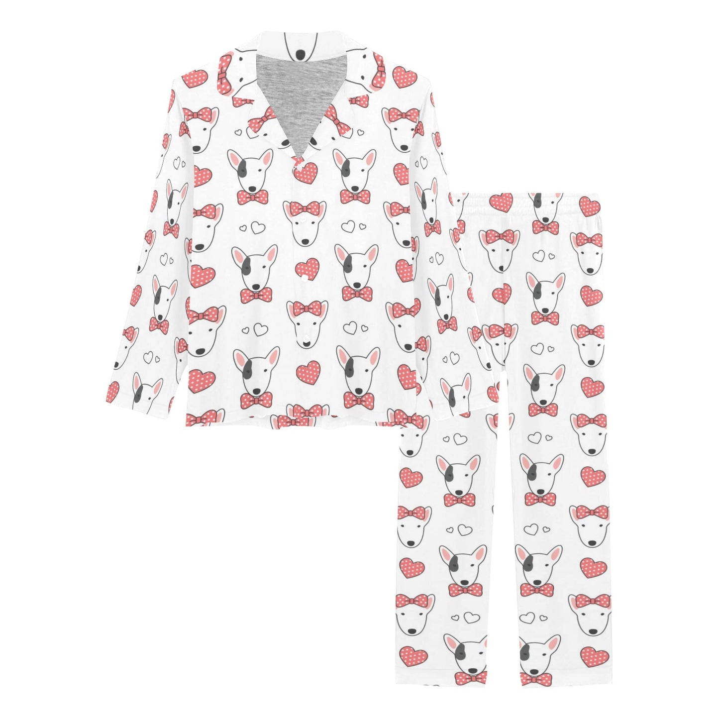 Bull Terriers Pattern Print Design 08 Women's Long Pajama Set
