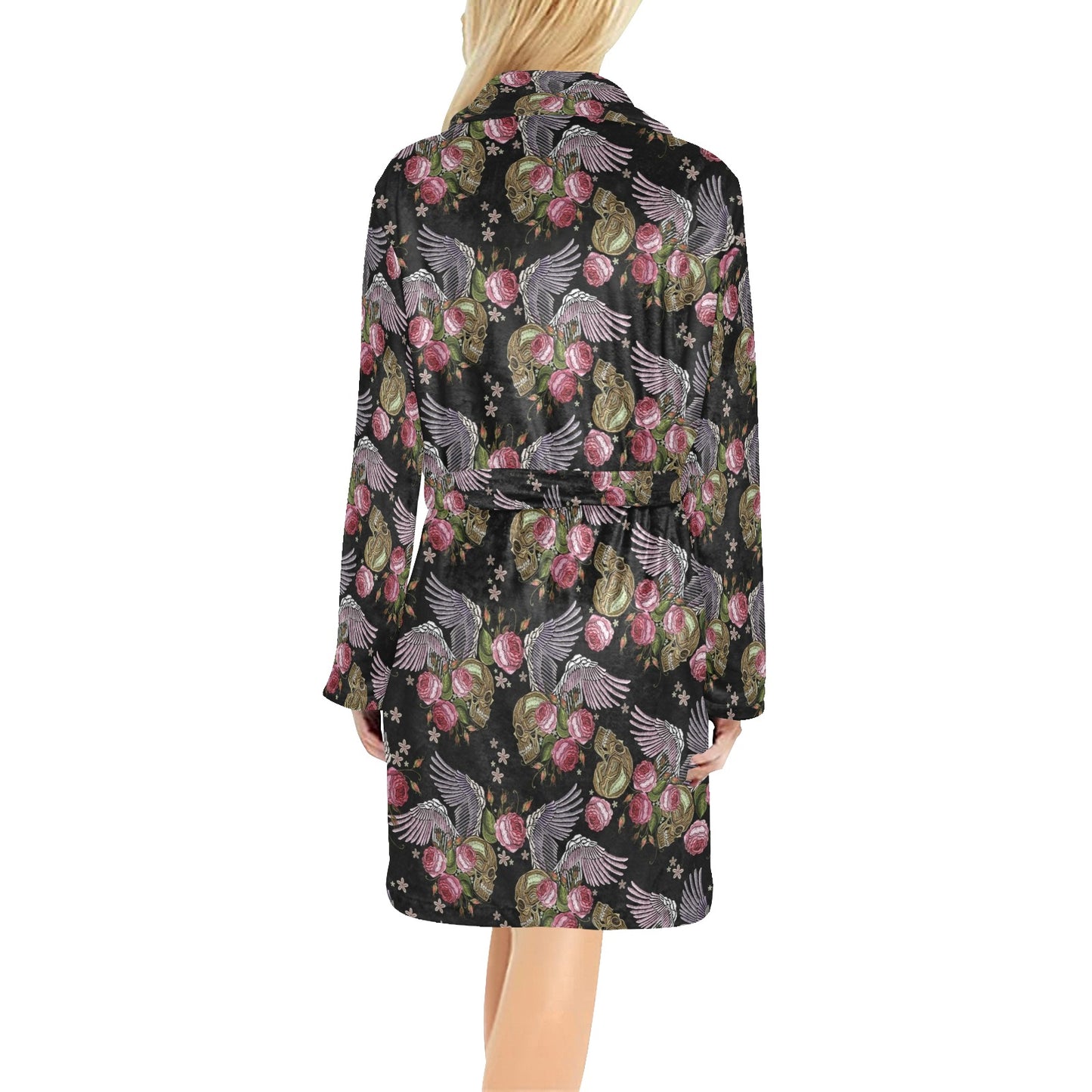 Angel Wings Pattern Print Design 06 Women's Fleece Robe