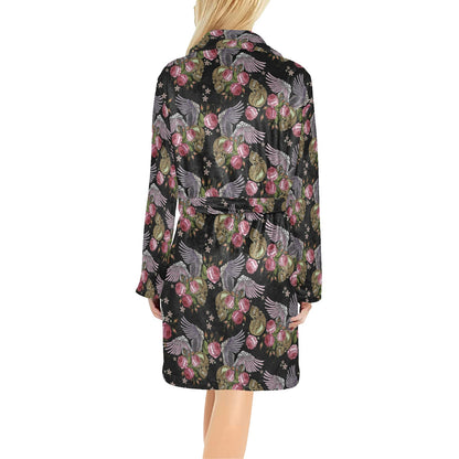Angel Wings Pattern Print Design 06 Women's Fleece Robe