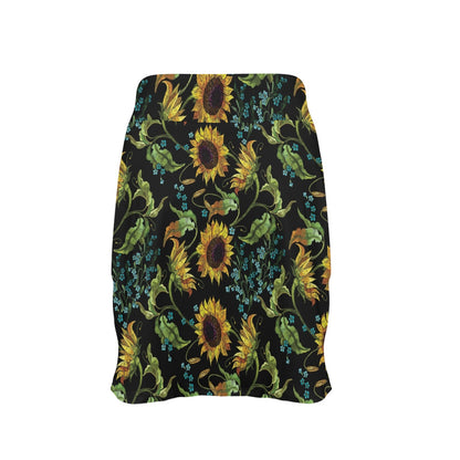 Sunflower Print Design LKS308 17" Golf & Pickleball Skort with Pockets