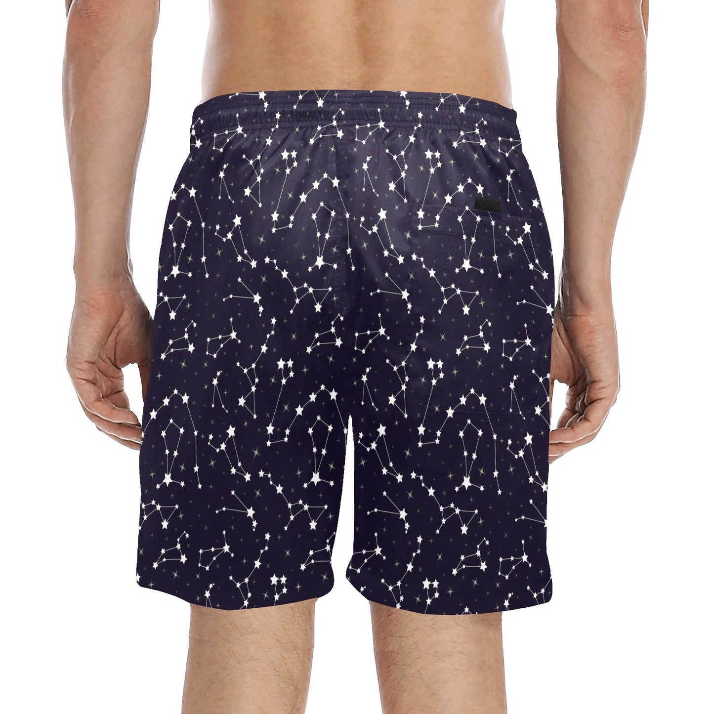 Zodiac Star Pattern Design Print Men's Swim Trunks Beach Shorts