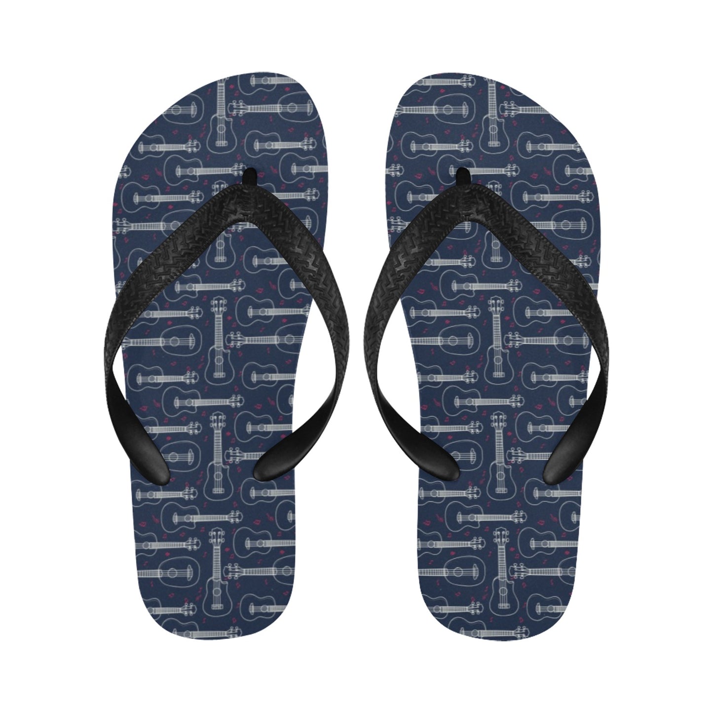 Ukulele Print Design LKS401 Flip Flops