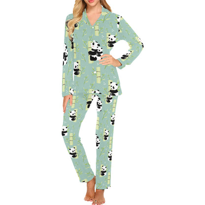 Panda Pattern Print Design A03 Women's Long Pajama Set