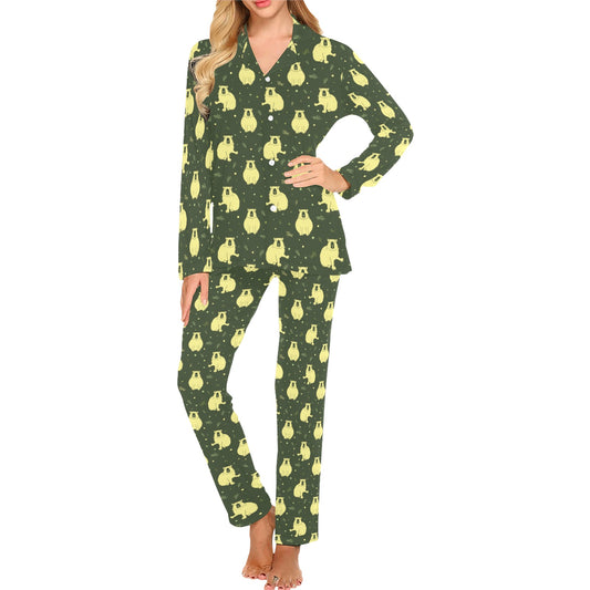 Capybara Pattern Print Design 03 Women's Long Pajama Set