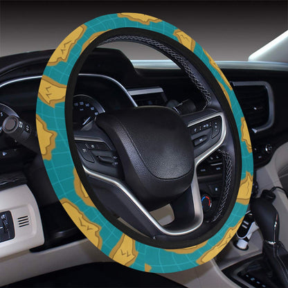 World Map Print Design LKS301 Steering Wheel Cover with Elastic Edge