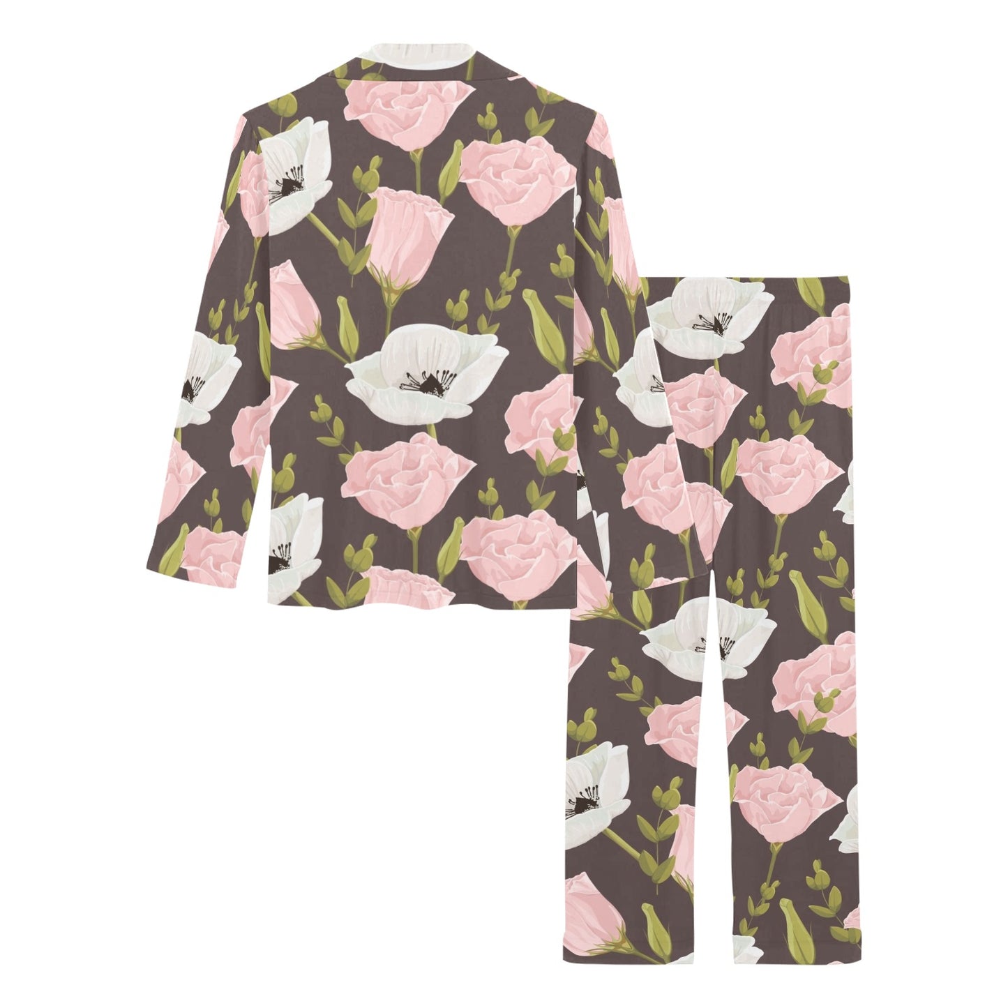 Anemone Pattern Print Design AM011 Women's Long Pajama Set