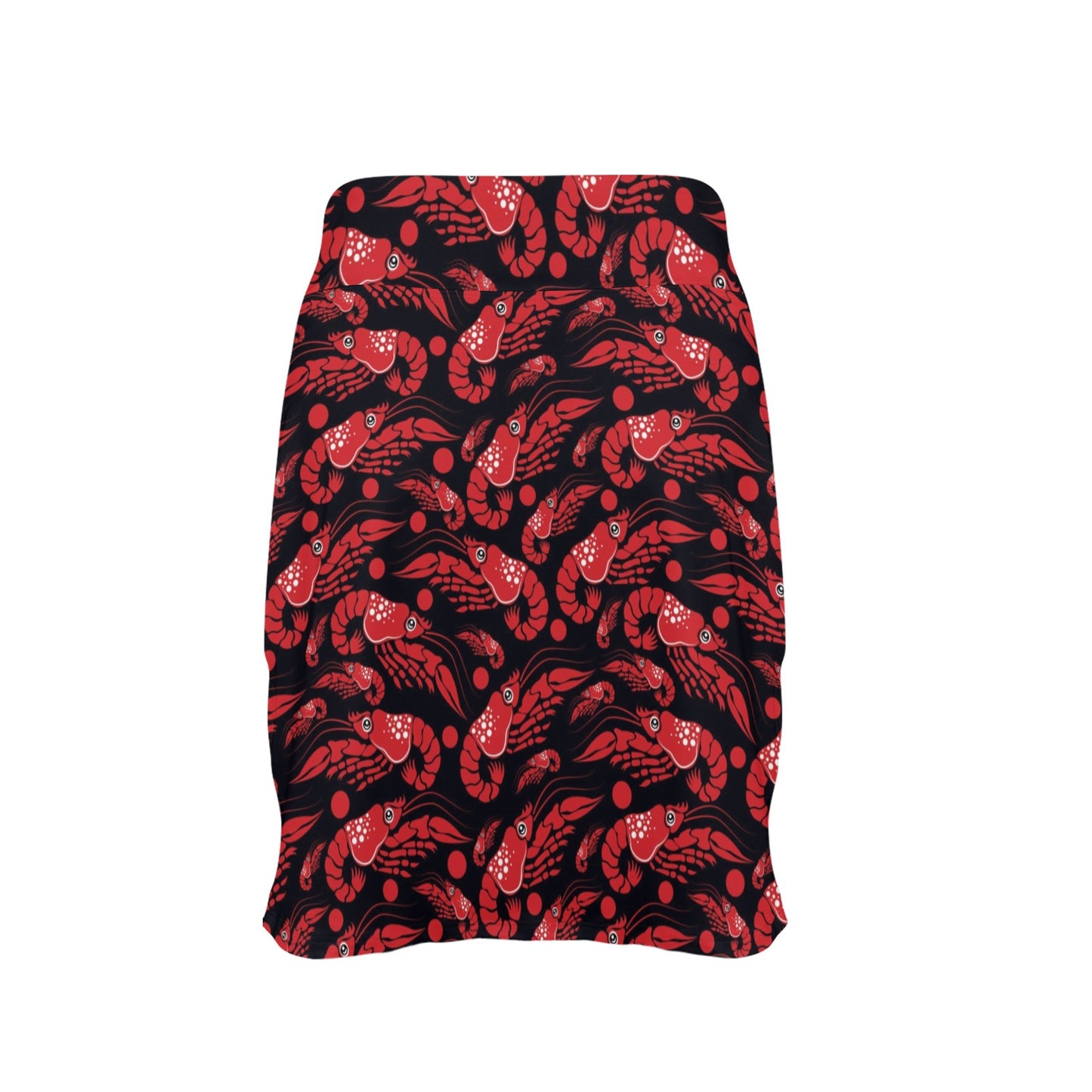 Shrimp Print Design LKS303 17" Golf & Pickleball Skort with Pockets