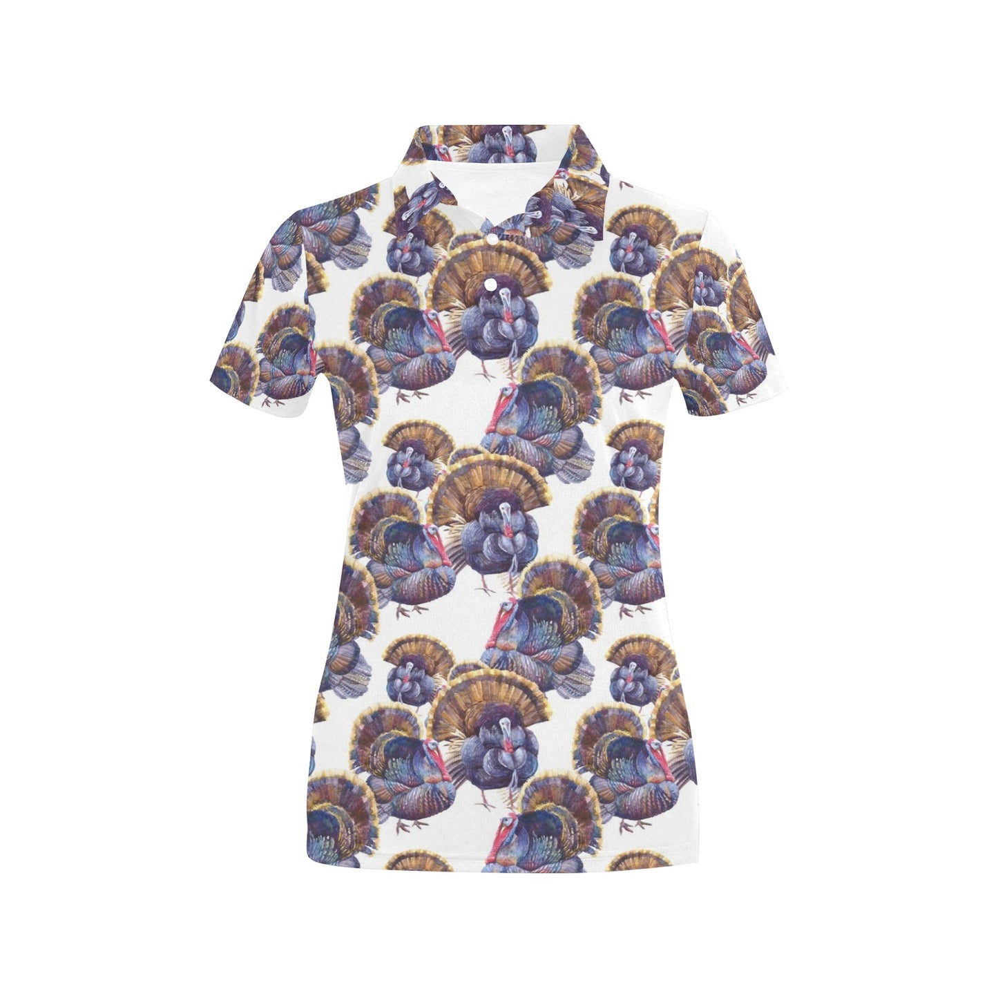 Turkey Pattern Print Design 01 Women's Polo Shirt
